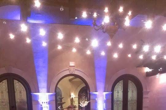 Blue hall uplights