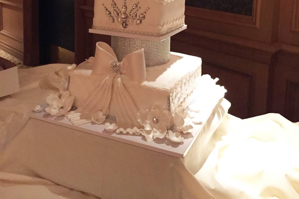 White wedding cake