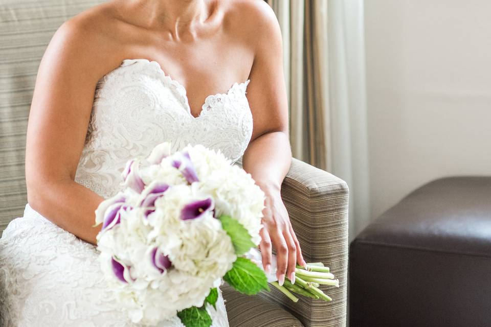 Bride and Bouquet