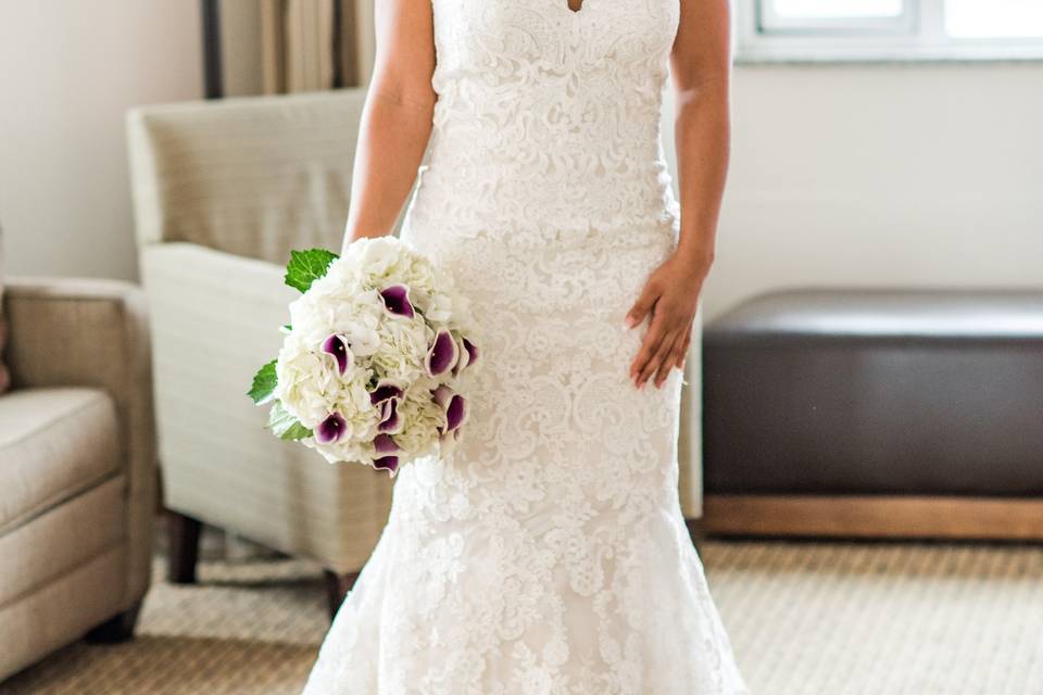 Bride and Bouquet