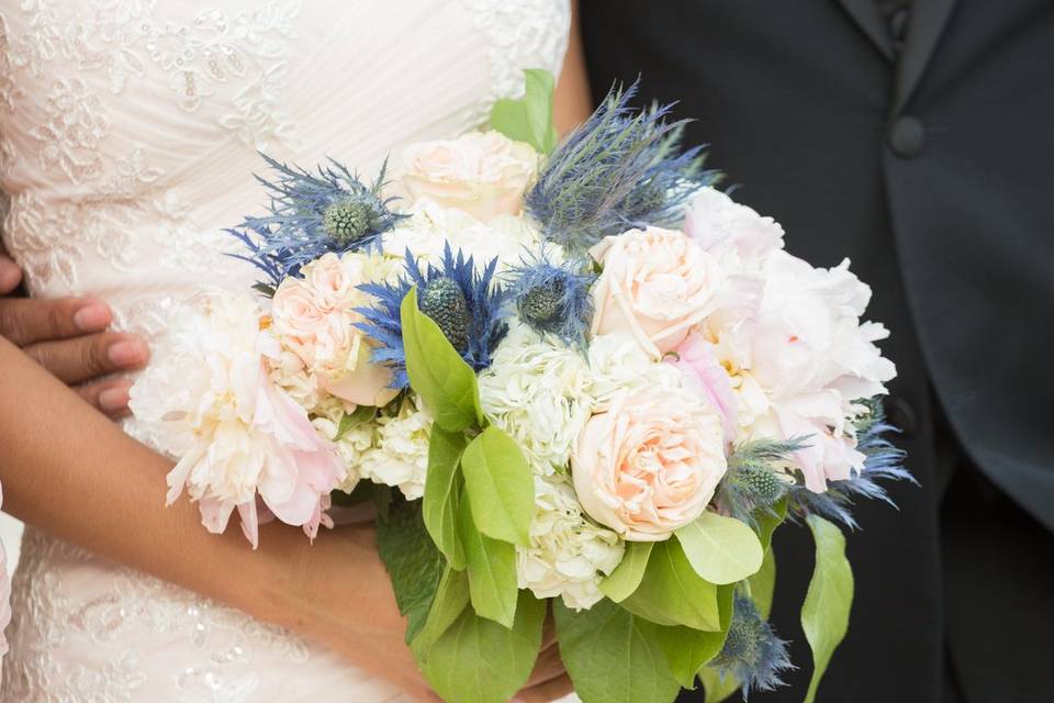 Bride and bouquet