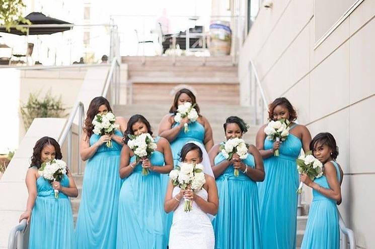 Bride and Bridesmaids