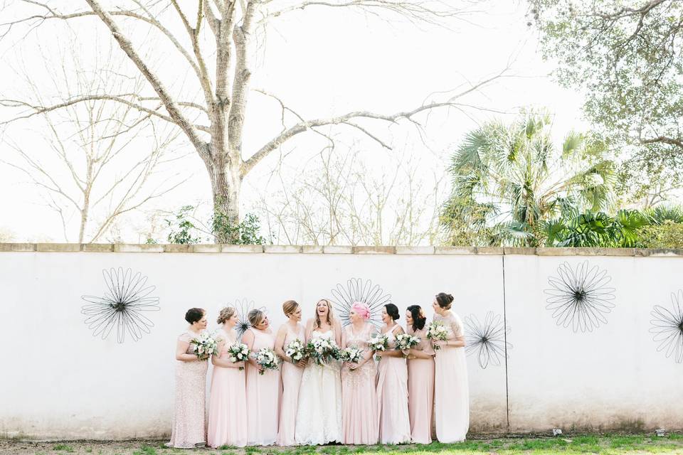 Bride and bridesmaids