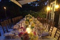 Table setup with candle centerpiece