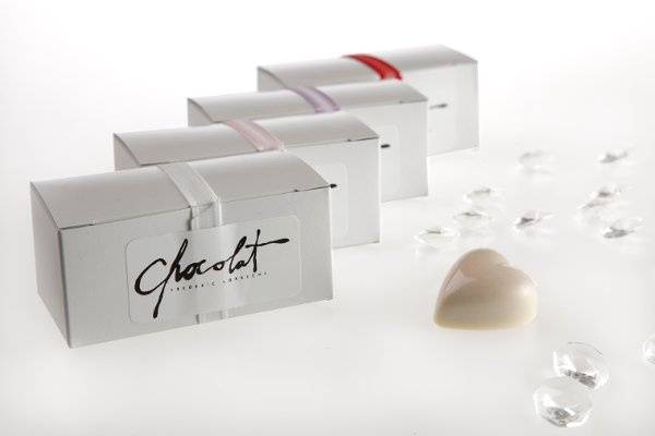 Select two artisan chocolates from our creations in our elegant packaging. If you are looking for something unique, provide us with a ribbon of your choice and we will customize your wedding favors accordingly.