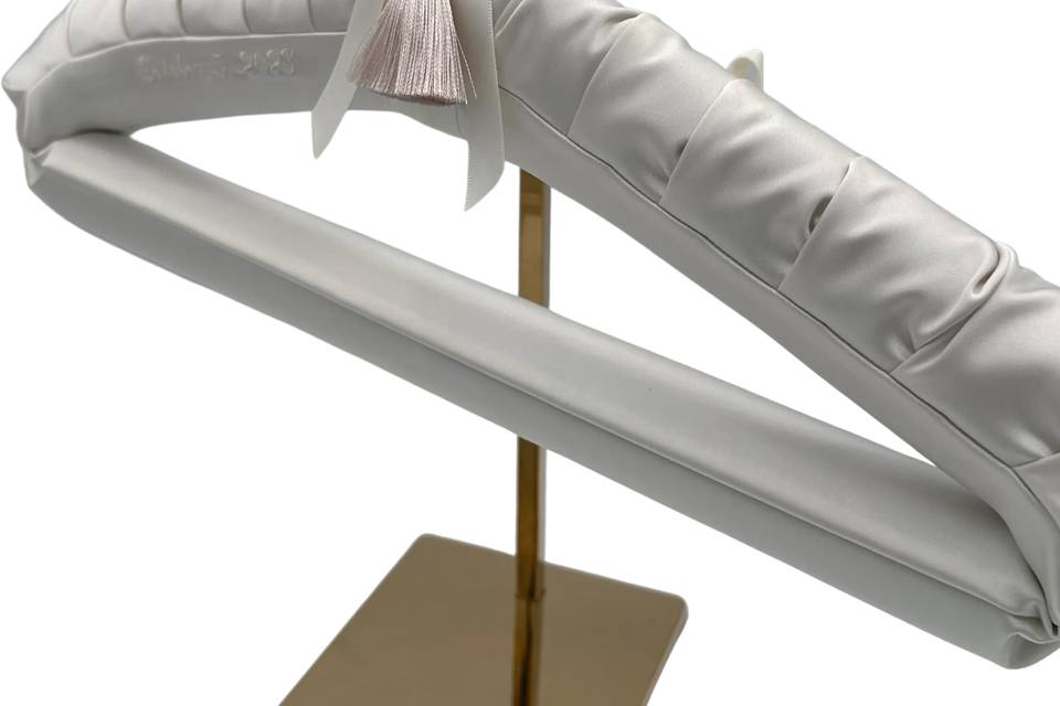Ivory satin veil hanger