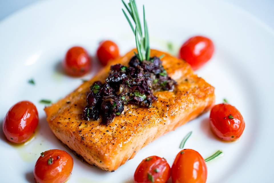 Roasted Salmon with Tapenade