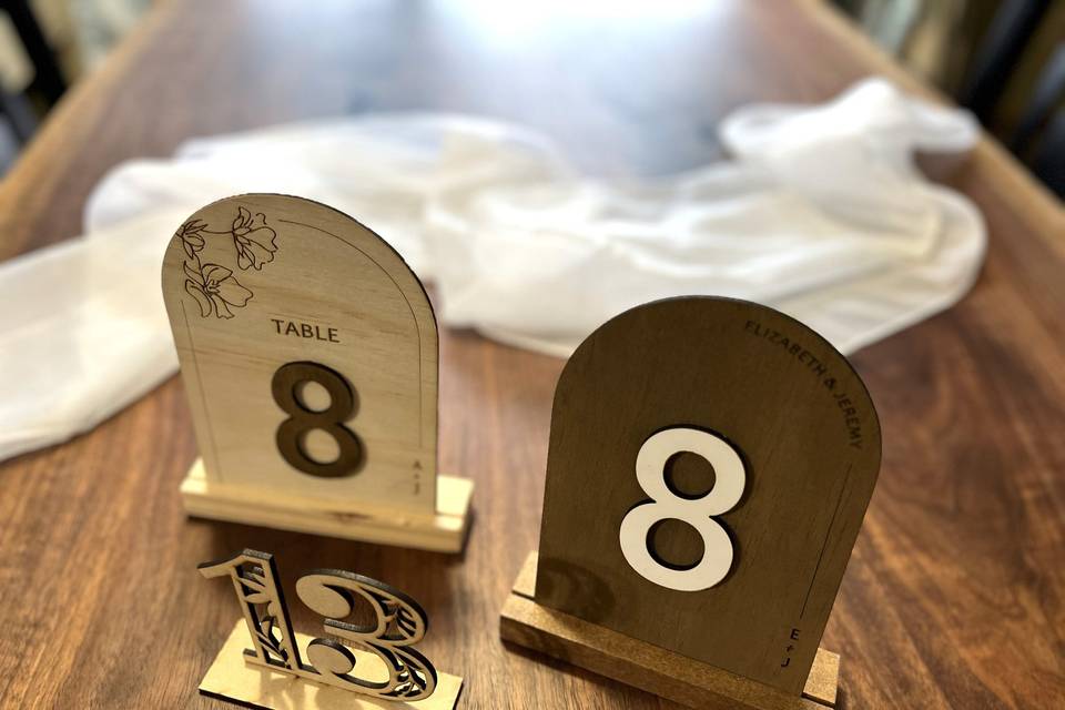 Custom Wood Table Numbers