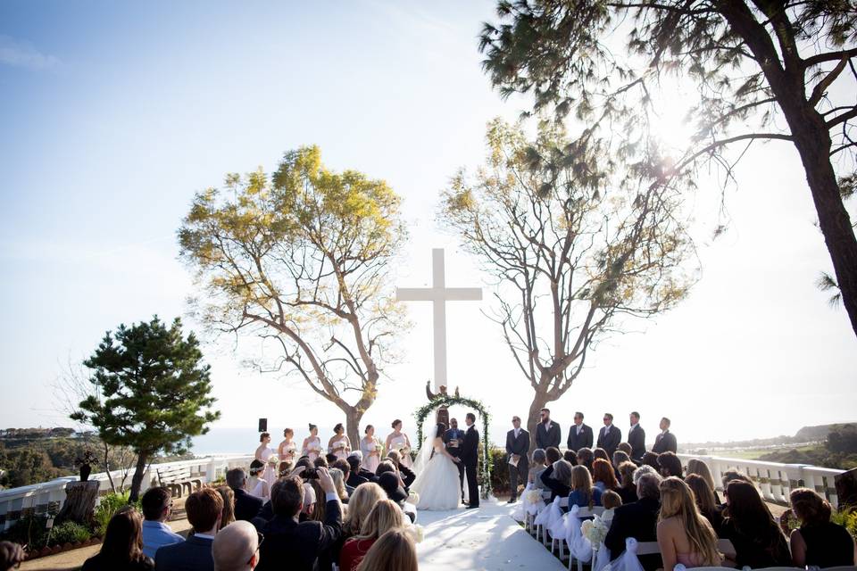Ceremony at Serra Retreat in Malibu.