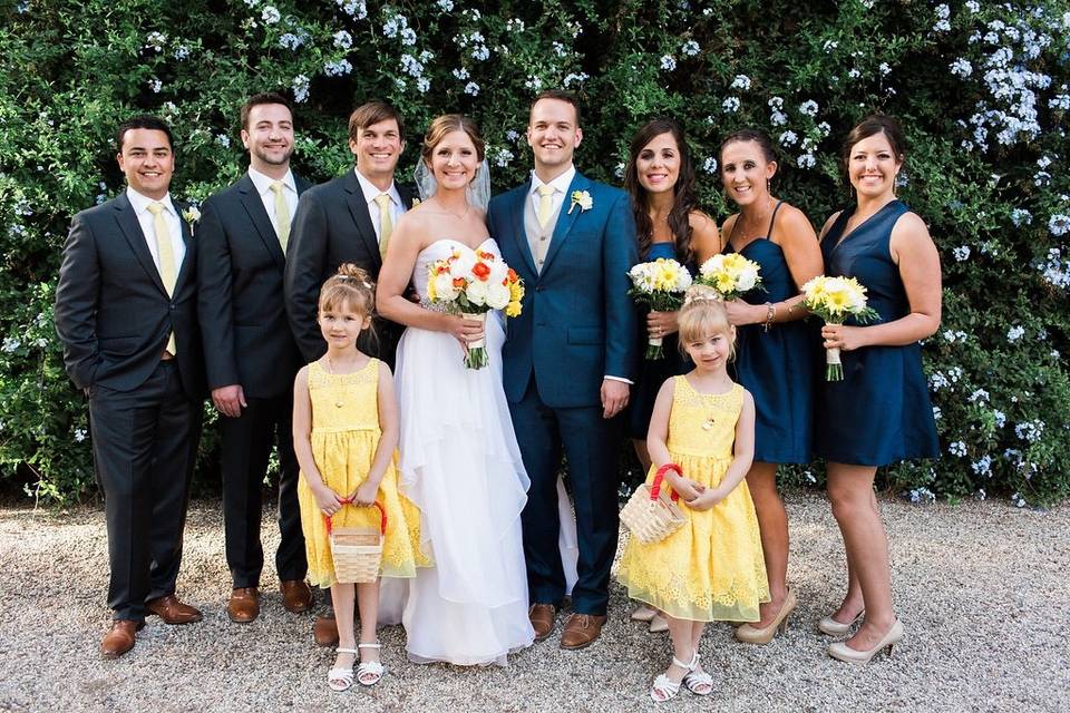 Victoria and Adam with their wedding party.
