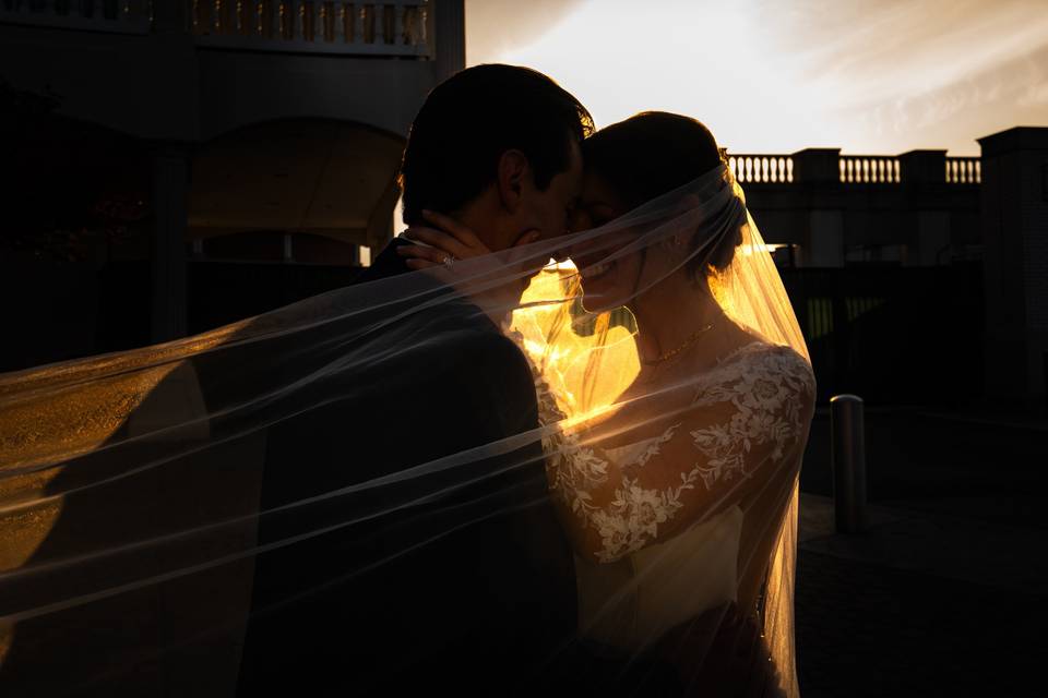 Beautiful sunset couple