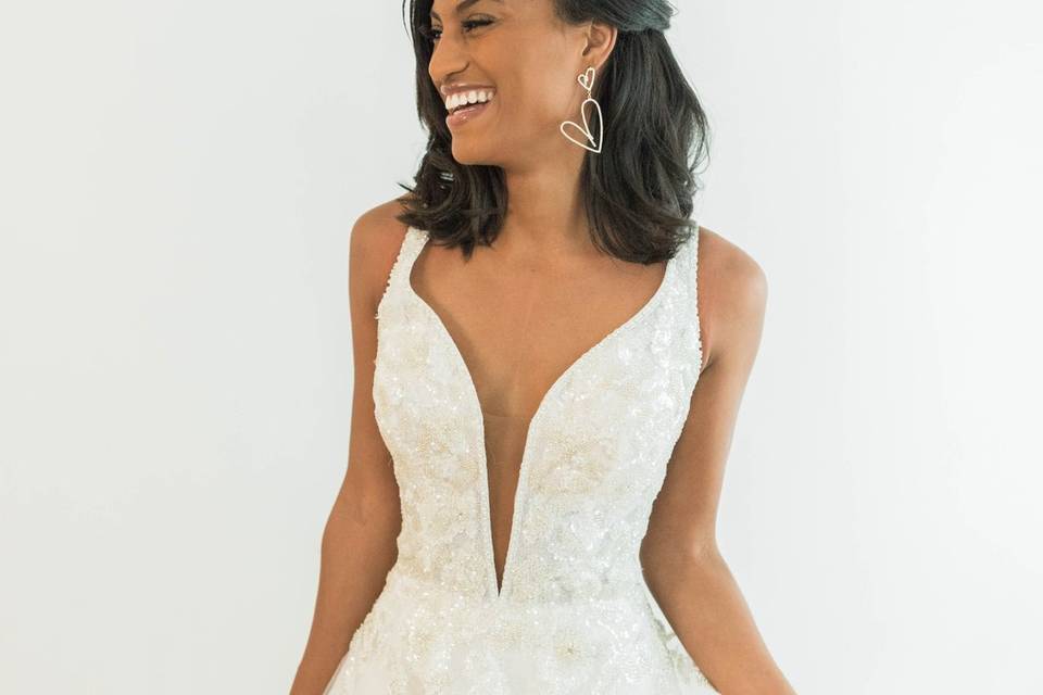 Plunging Neckline Wedding Dres