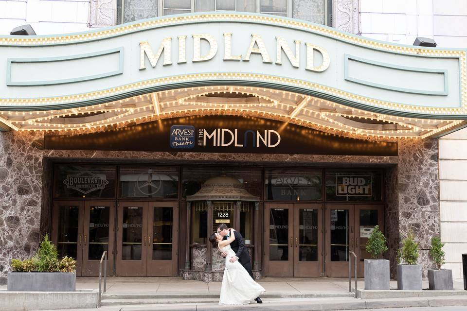 BRIDE AND GROOM AT THE MIDLAND