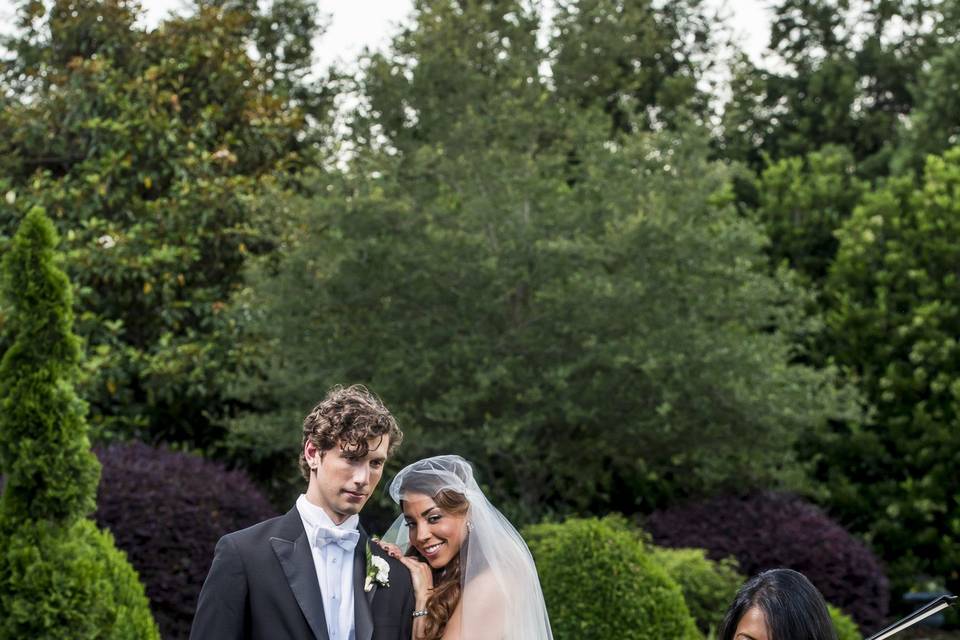 Violinist performing for the newlyweds