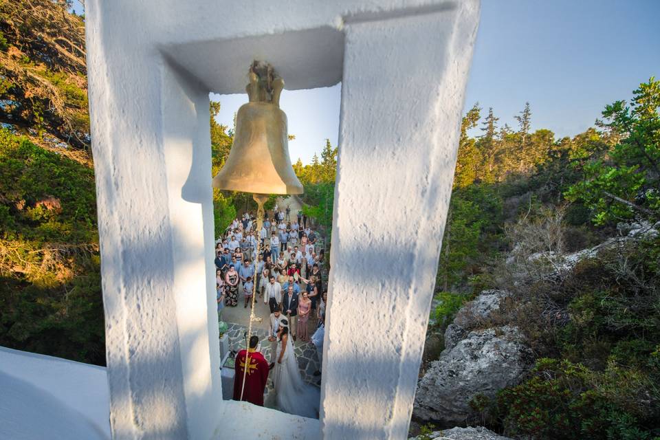 Tying the knot beneath the bell