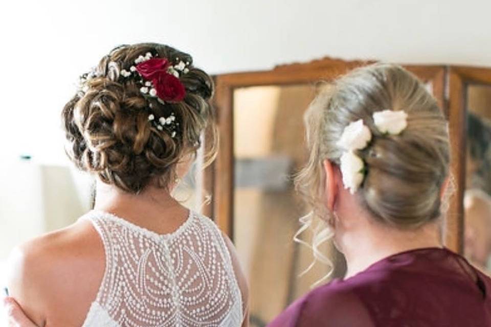 Mother and daughter updos