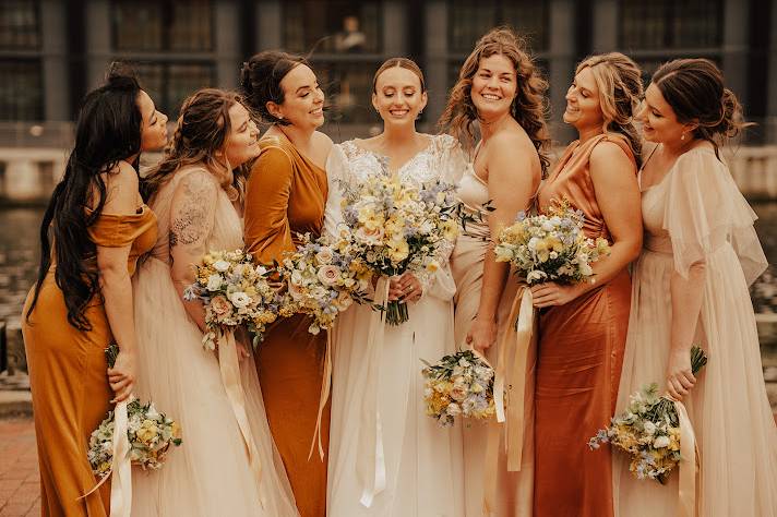 Yellow & Blue Bridal Party
