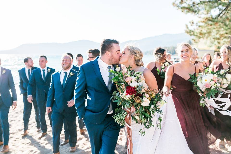 Lake Tahoe beach wedding