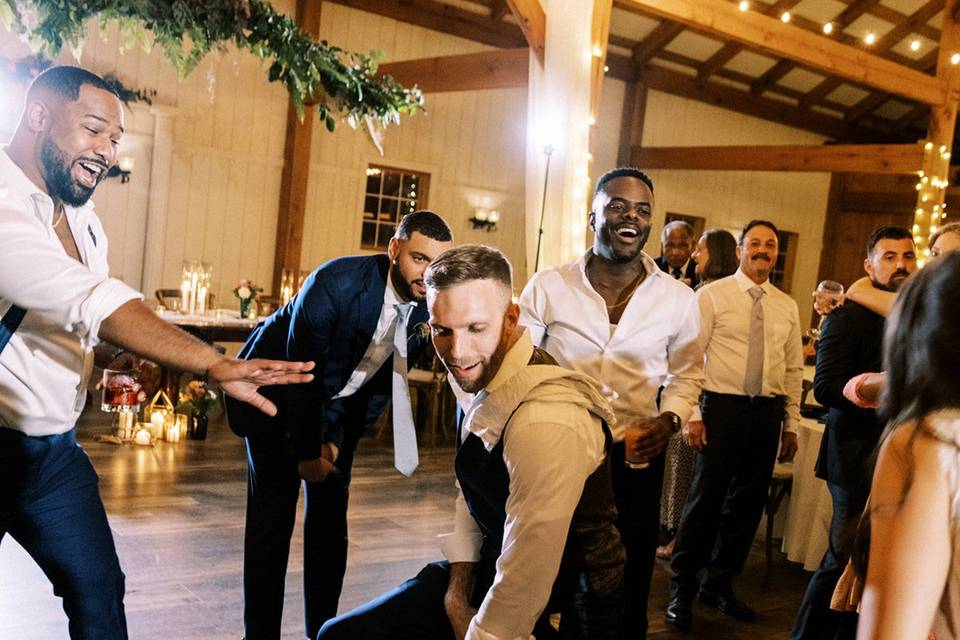 Groom partying