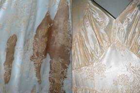 Before and After Restoration by National Gown Cleaners, LLC