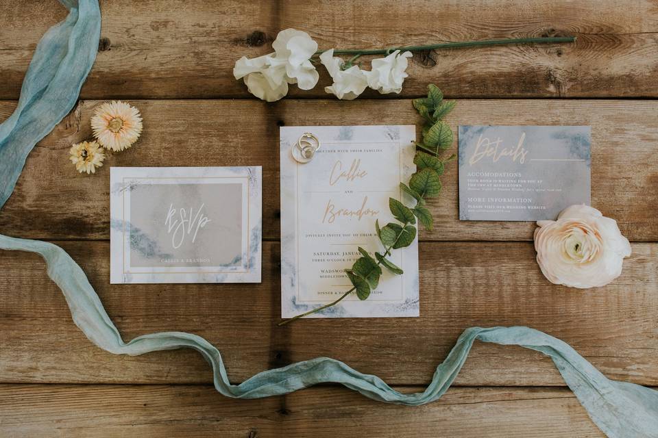 Wedding invite spread