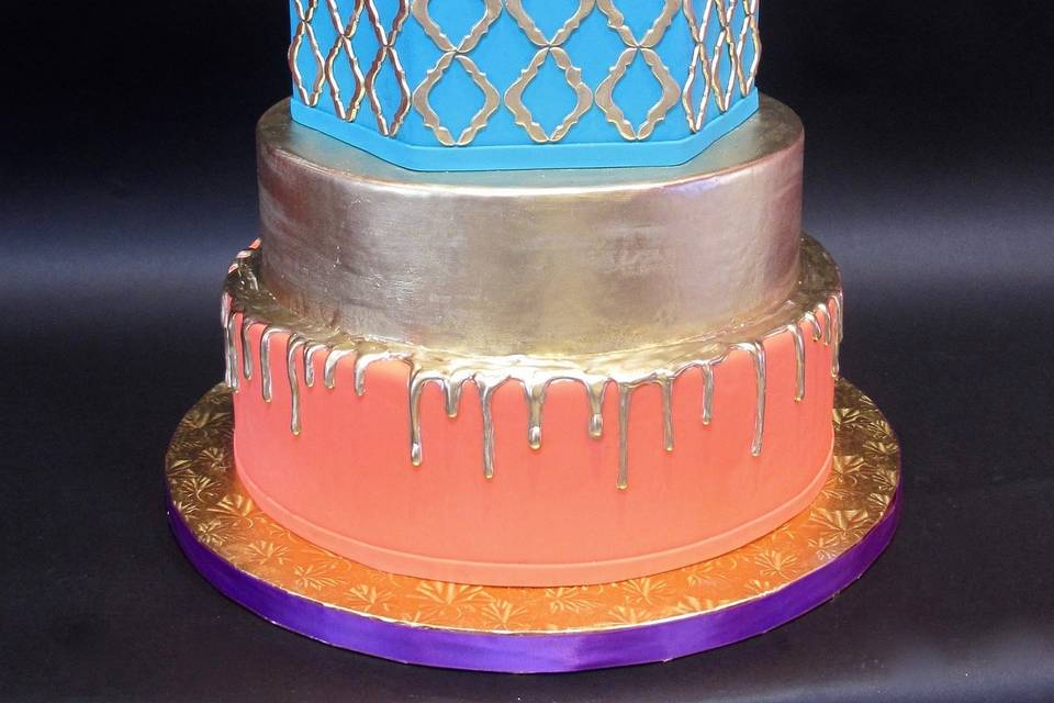 Multicolored cake