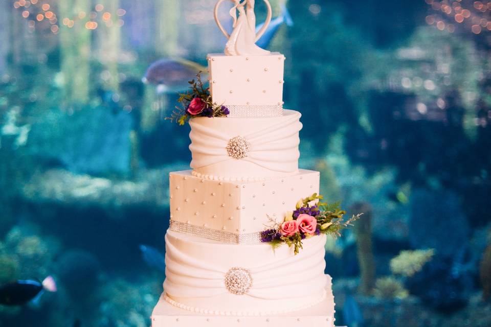 PPG Aquarium wedding cake