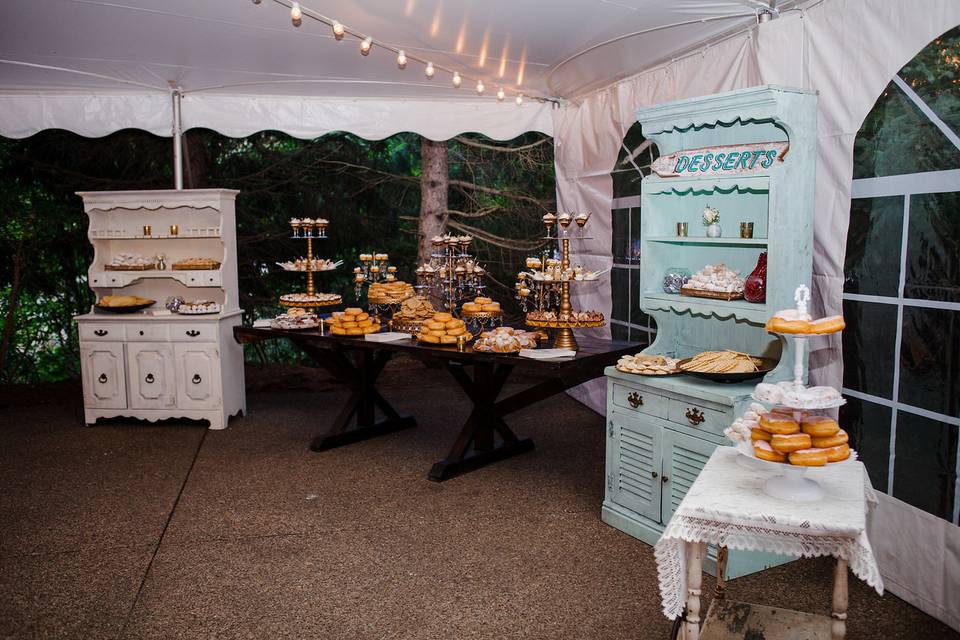 Garden Tent table setup