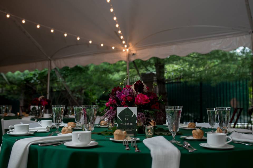 Garden Tent table setup