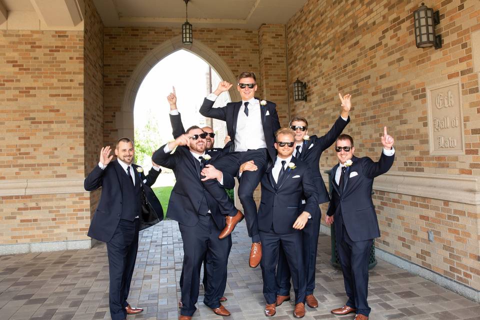 Groomsmen peace out!