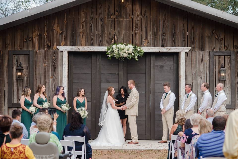 Couple exchanging vows