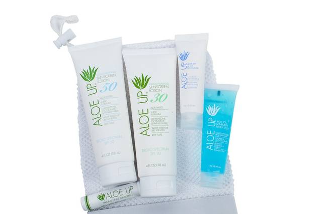 Bag with couple's names and lotions