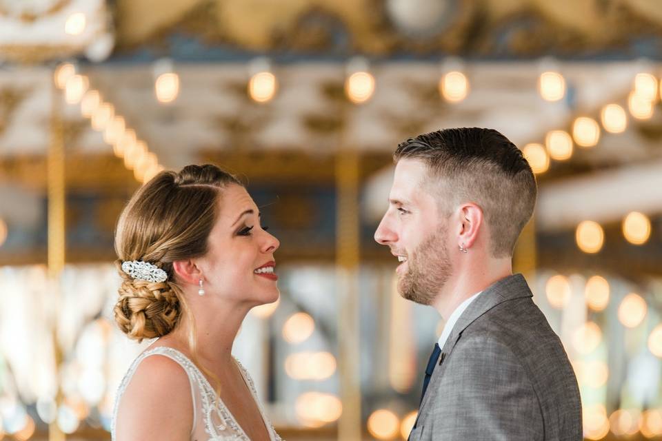 Vows at carousel