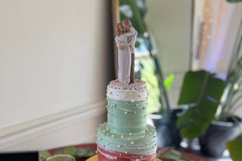 Ombre Pearled Wedding Cake