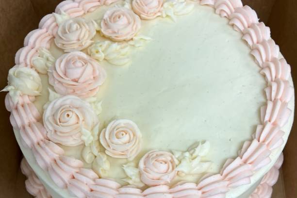 Blush Pink Rose Cake