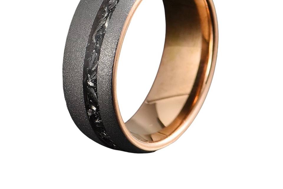 Rose gold and Meteorite Band