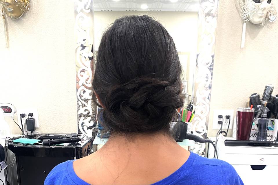 Low styled bun