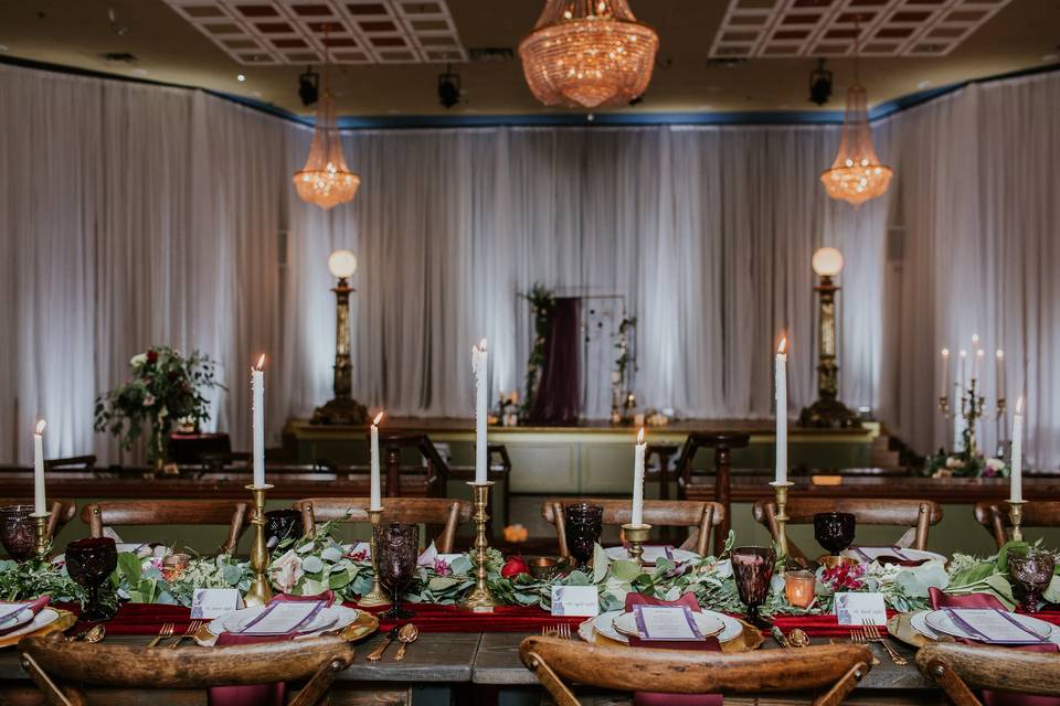 Table setup with candles