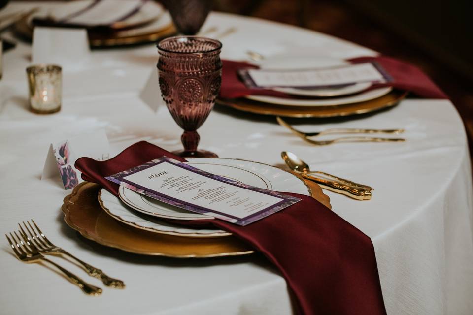 Deep red table napkin