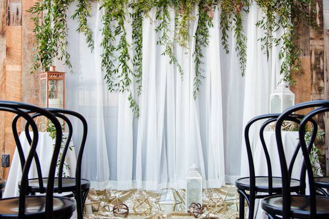 Arch of Greenery and Sheer
Floral by A Floral Affair
Photo by Harmony Hilderbrand Photography