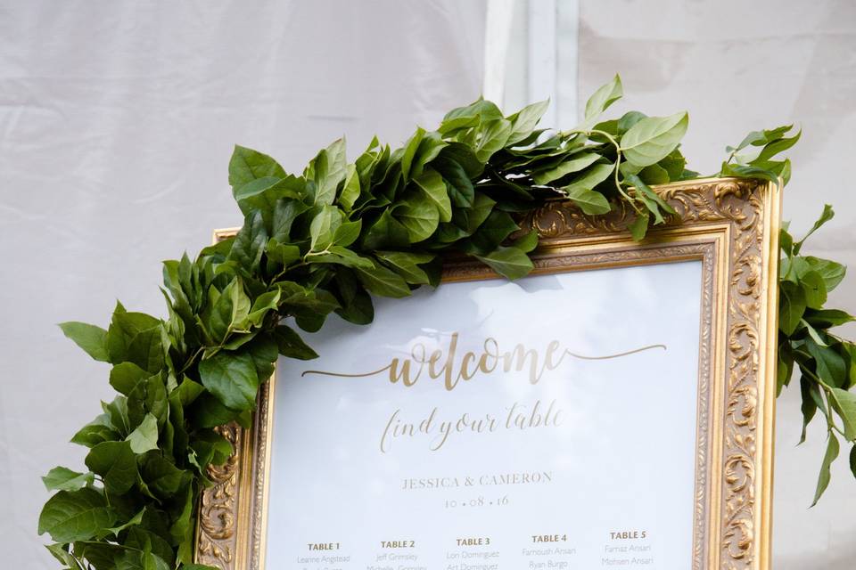 Reception Sign Garland
Floral by A Floral Affair
Photo by Harmony Hilderbrand