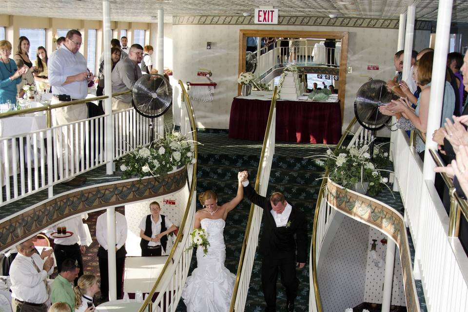 Wedding celebration on a boat