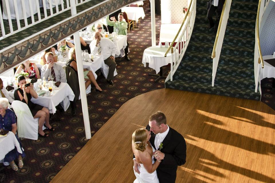 Wedding celebration on a boat