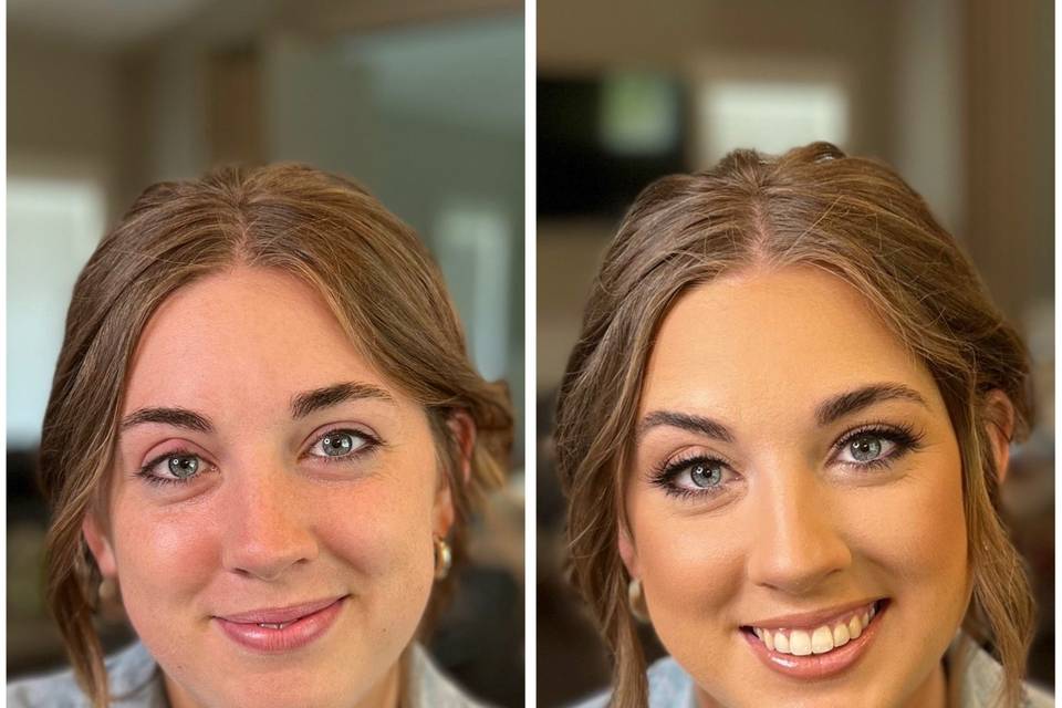 Before and after bridesmaid