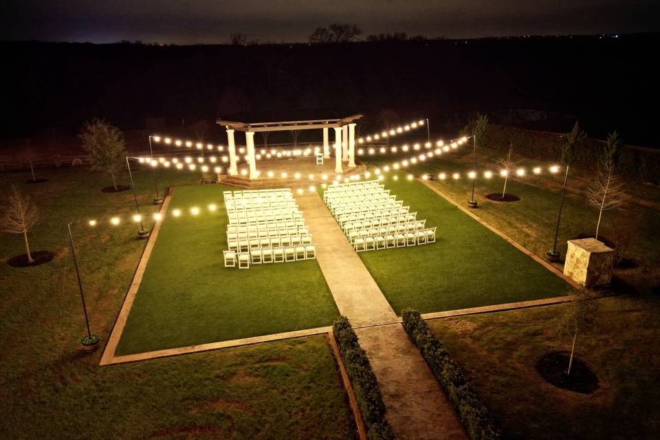 Bistro lights for ceremony