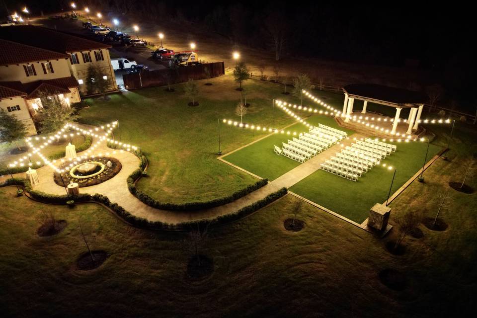 Bistro lights for ceremony