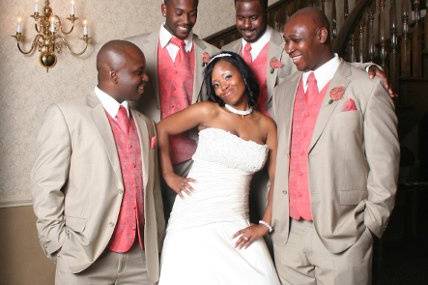 Bride and the groomsmen