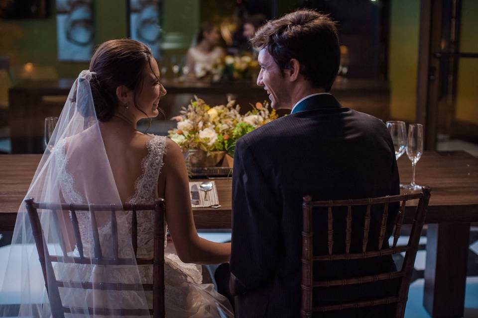 The bride and groom