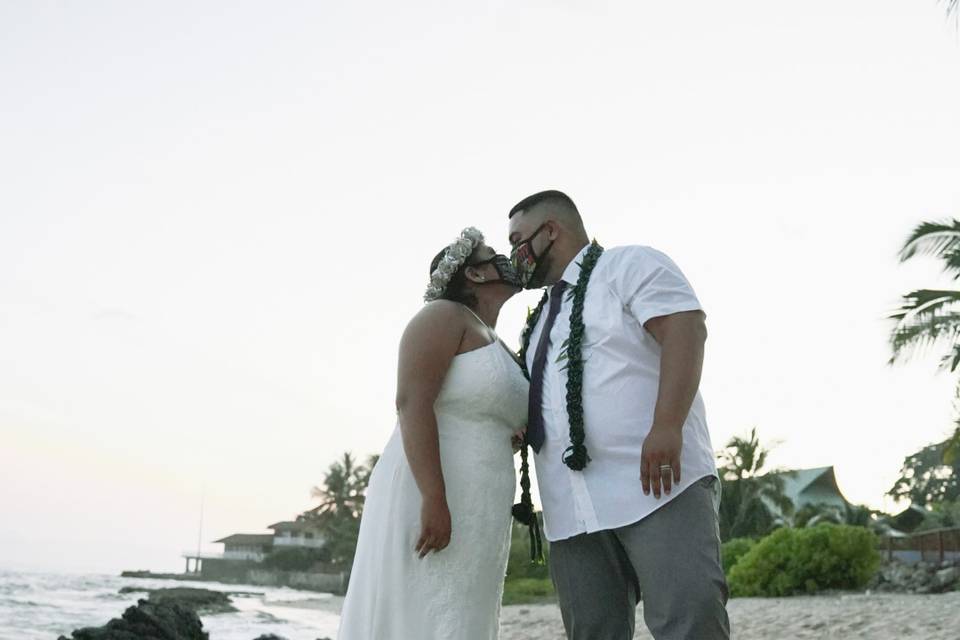 A COVID Wedding kiss