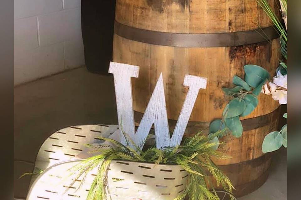 Wooden barrel decor